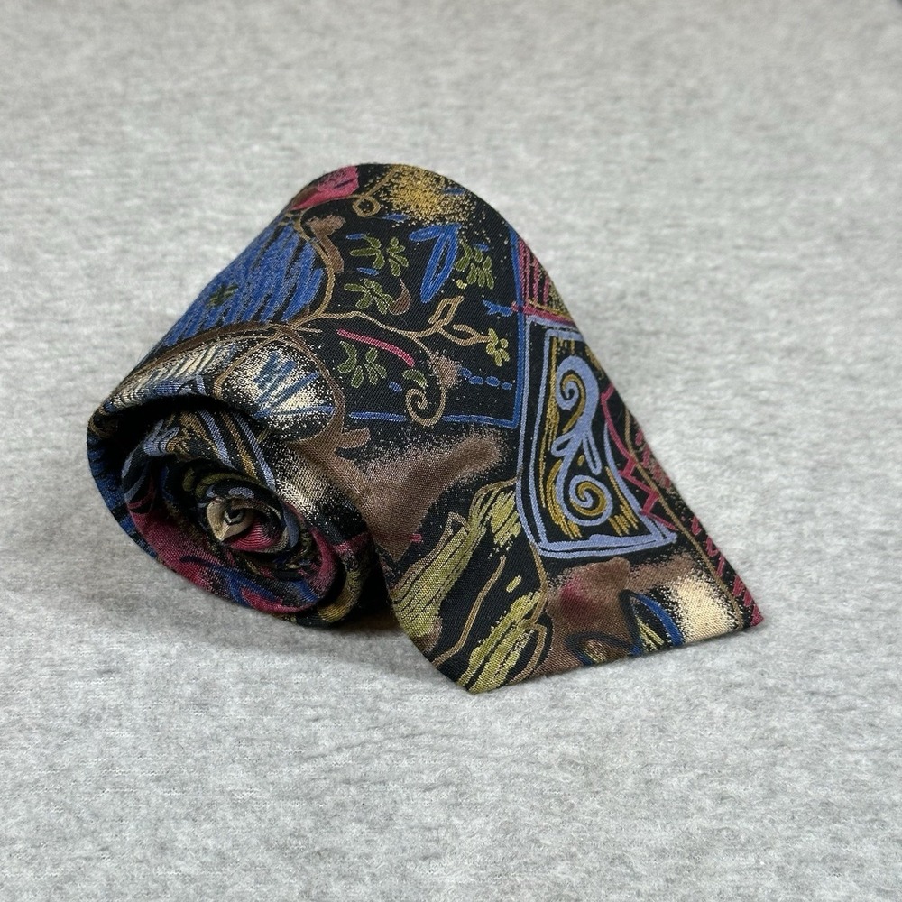 Retro Design Studios Mens Neck Tie Navy Paisley 100% Rayon USA NWT 56x3.5